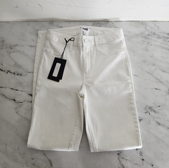 Paige Hoxton Ankle High Rise Ankle White Skinny Jeans 26 NWT - Picture 5 of 8